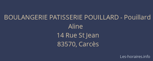 BOULANGERIE PATISSERIE POUILLARD - Pouillard Aline