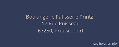 Boulangerie Patisserie Printz