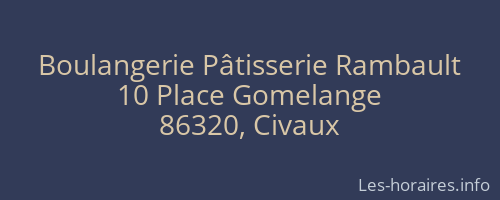 Boulangerie Pâtisserie Rambault