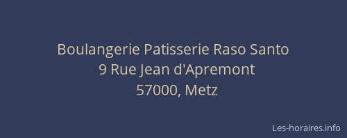 Boulangerie Patisserie Raso Santo
