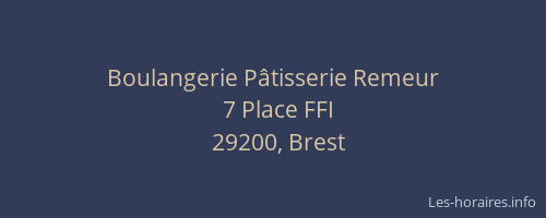 Boulangerie Pâtisserie Remeur