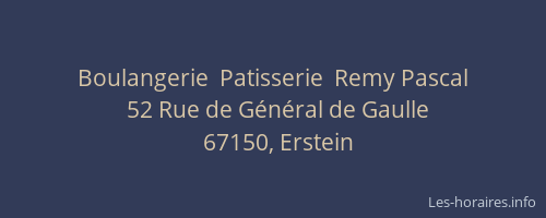 Boulangerie  Patisserie  Remy Pascal