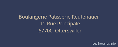 Boulangerie Pâtisserie Reutenauer