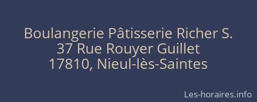 Boulangerie Pâtisserie Richer S.