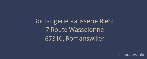 Boulangerie Patisserie Riehl