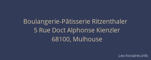 Boulangerie-Pâtisserie Ritzenthaler