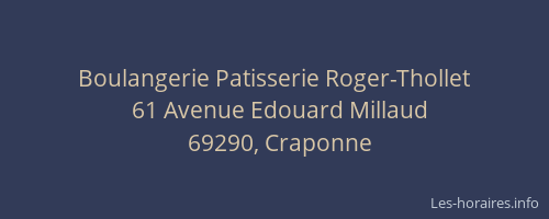 Boulangerie Patisserie Roger-Thollet