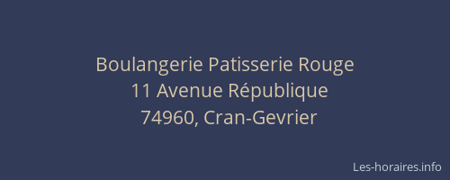 Boulangerie Patisserie Rouge