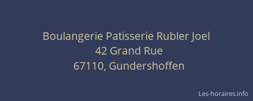 Boulangerie Patisserie Rubler Joel