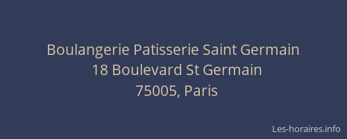 Boulangerie Patisserie Saint Germain