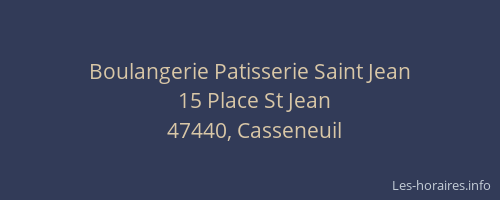 Boulangerie Patisserie Saint Jean