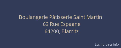 Boulangerie Pâtisserie Saint Martin