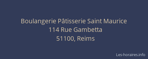 Boulangerie Pâtisserie Saint Maurice