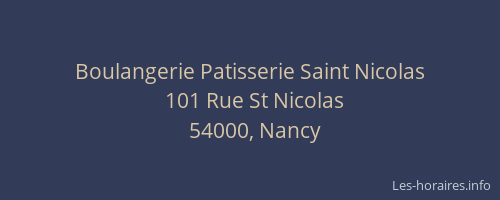 Boulangerie Patisserie Saint Nicolas