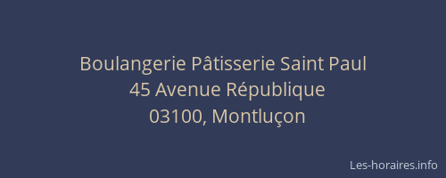 Boulangerie Pâtisserie Saint Paul