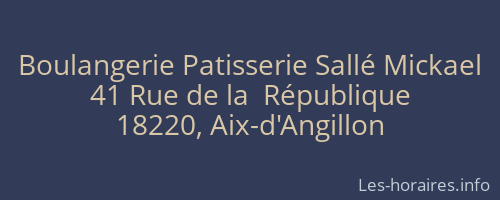 Boulangerie Patisserie Sallé Mickael
