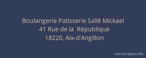 Boulangerie Patisserie Sall&eacute; Mickael