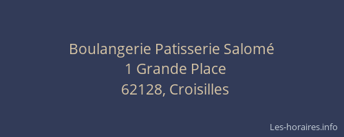 Boulangerie Patisserie Salom&eacute;