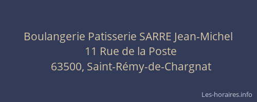 Boulangerie Patisserie SARRE Jean-Michel
