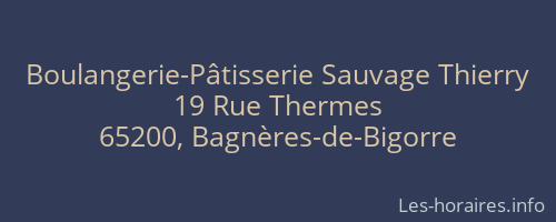 Boulangerie-Pâtisserie Sauvage Thierry