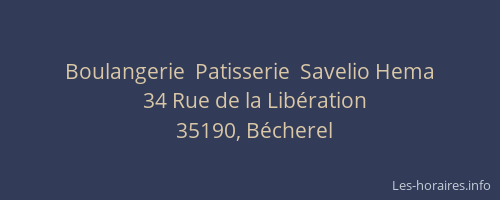 Boulangerie  Patisserie  Savelio Hema