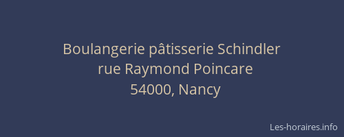 Boulangerie pâtisserie Schindler