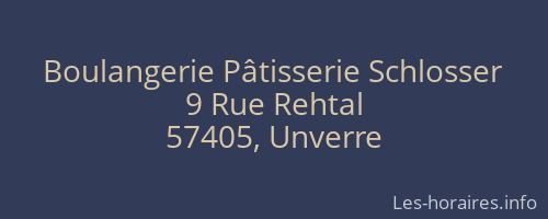 Boulangerie Pâtisserie Schlosser