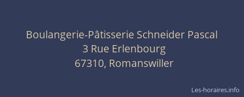 Boulangerie-Pâtisserie Schneider Pascal