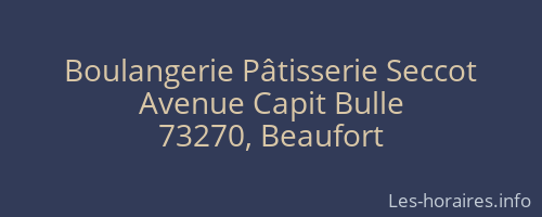 Boulangerie Pâtisserie Seccot