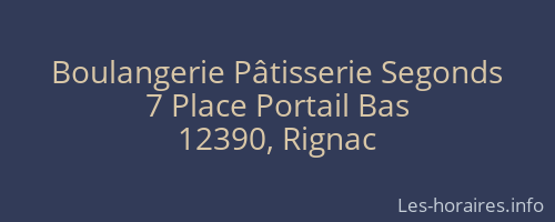 Boulangerie Pâtisserie Segonds