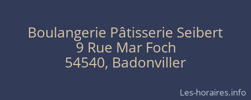 Boulangerie Pâtisserie Seibert