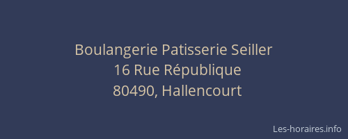 Boulangerie Patisserie Seiller