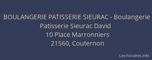 BOULANGERIE PATISSERIE SIEURAC - Boulangerie Patisserie Sieurac David