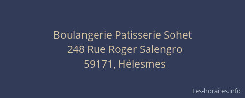 Boulangerie Patisserie Sohet