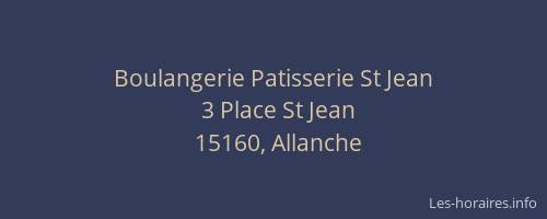 Boulangerie Patisserie St Jean