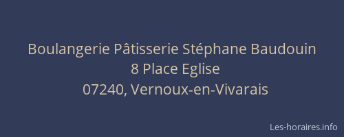 Boulangerie Pâtisserie Stéphane Baudouin