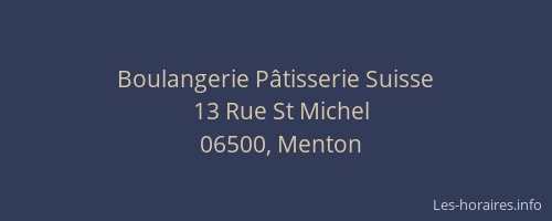 Boulangerie Pâtisserie Suisse