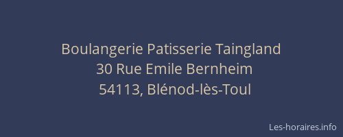 Boulangerie Patisserie Taingland