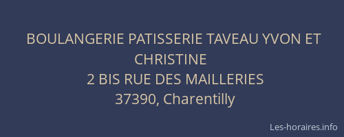 BOULANGERIE PATISSERIE TAVEAU YVON ET CHRISTINE