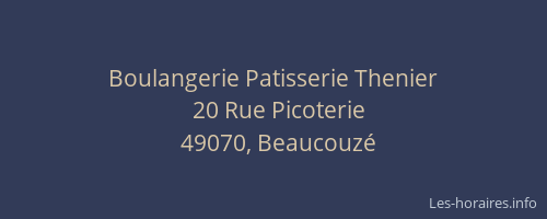 Boulangerie Patisserie Thenier