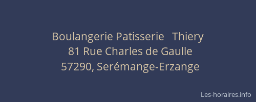 Boulangerie Patisserie   Thiery