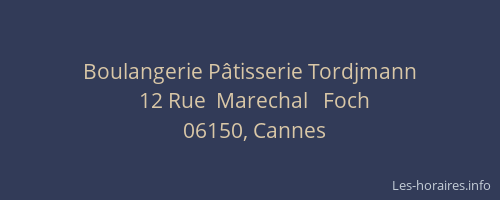 Boulangerie Pâtisserie Tordjmann