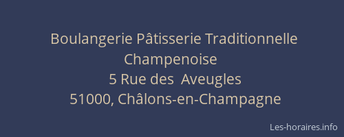 Boulangerie Pâtisserie Traditionnelle Champenoise