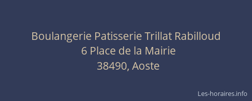 Boulangerie Patisserie Trillat Rabilloud