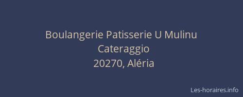 Boulangerie Patisserie U Mulinu