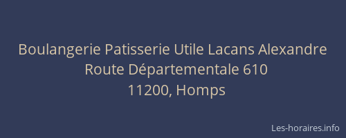 Boulangerie Patisserie Utile Lacans Alexandre