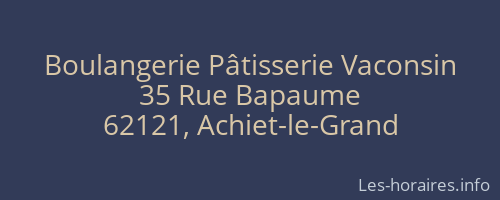 Boulangerie Pâtisserie Vaconsin