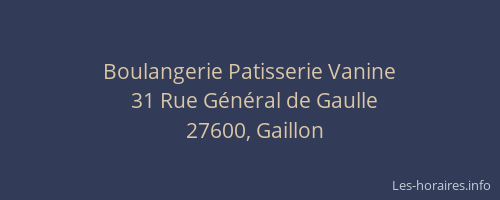 Boulangerie Patisserie Vanine