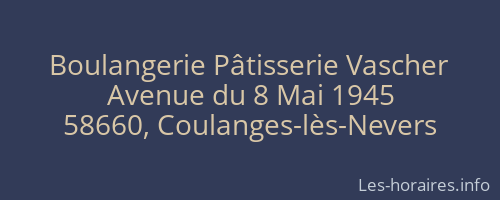 Boulangerie Pâtisserie Vascher