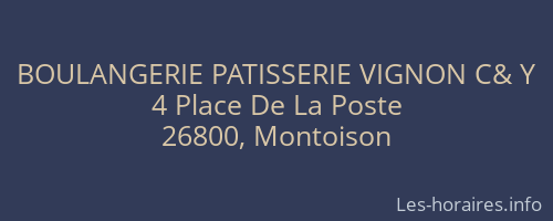 BOULANGERIE PATISSERIE VIGNON C& Y